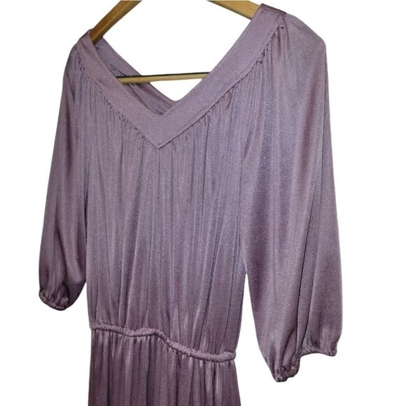 Vintage 1970s Purple Dress 6 8 - Picture 3 of 9